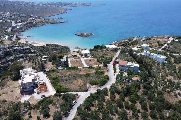 Kreta, Kalathas: Grundstück mit Meerblick in der Nähe des Strandes zu verkaufen