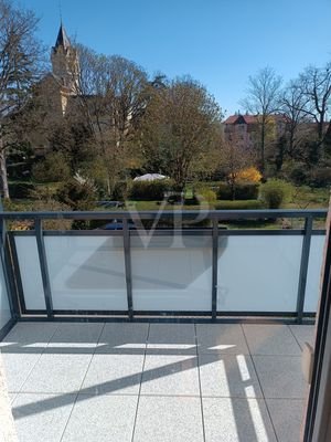 Blick Balkon mit Kunshaus Meyenburg