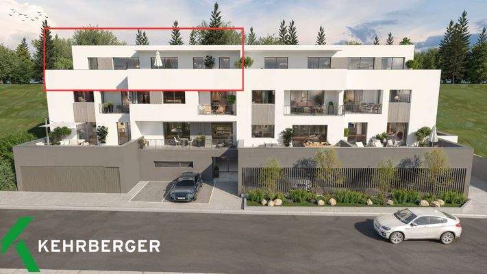 Visualisierung Südansicht, Wohnung 09 