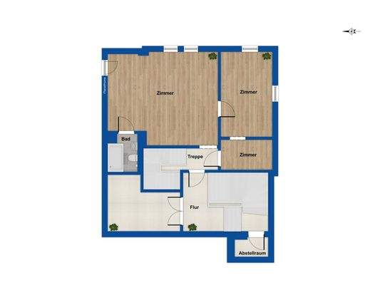 Grundriss WE Maisonette unten