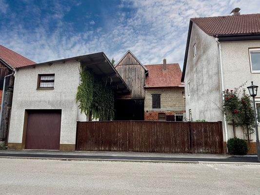 Außenansicht mit Garage