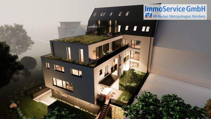 Visualisierung Nacht Ansicht oben