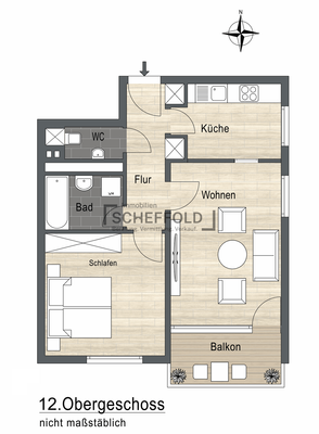 Grundriss 12. Obergeschoss