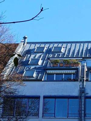 Drei Fenster und Terrasse oben