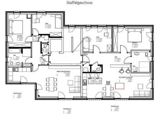 Grundriss Staffelgeschoss-Penthouses