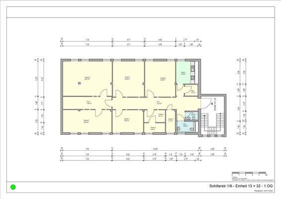 Bemaßter Grundrissplan