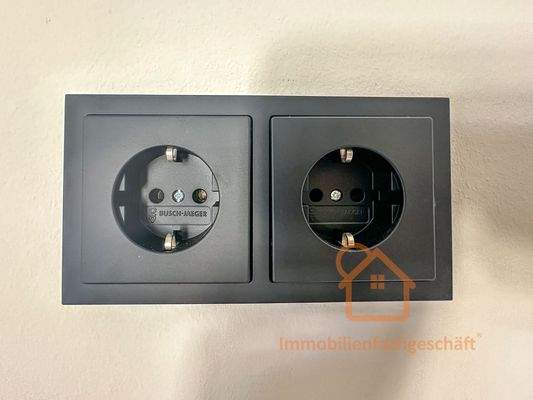 Doppelsteckdose Schwarz