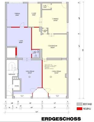 Grundriss: Gelbe Markierung (rechte Seite)