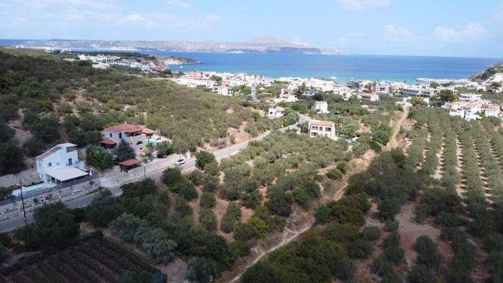 Kreta, Almyrida: Schönes Grundstück mit Baugenehmigung zu verkaufen