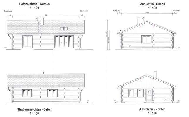 Ansichten geplante Wohnhäuser
