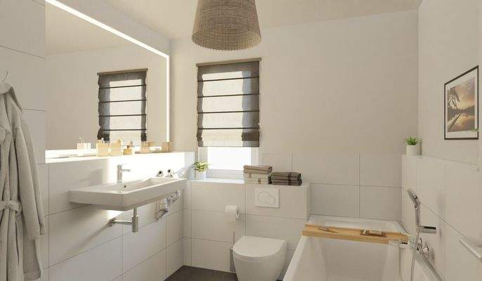 Tageslichtbad mit Badewanne