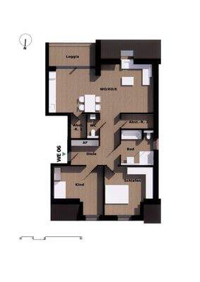 2. Obergeschoss rechts Wohnung 6