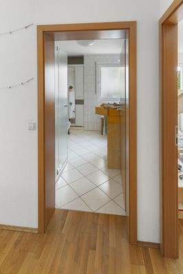 Sicht ins Badezimmer