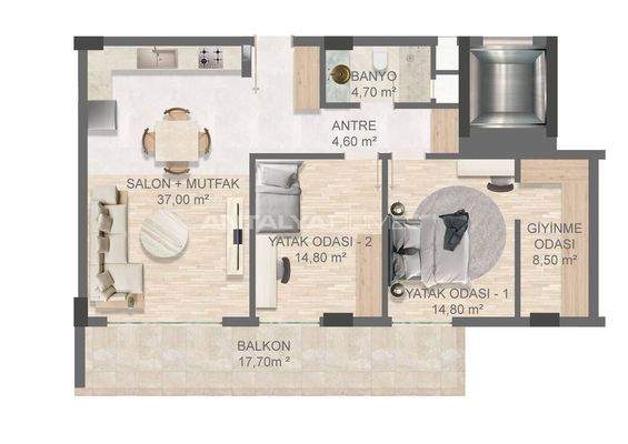 Flats with Private Gardens and Balconies in Aksu Antalya