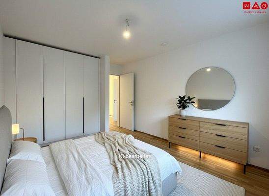 Schlafzimmer Richtung Tür KI generiert