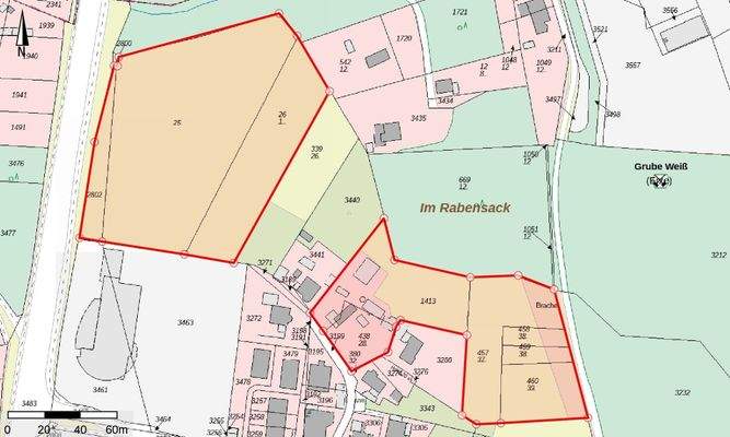 Alle Grundstücke markiert