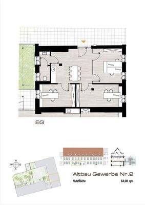 Büroeinheit Nr. 2 im Altbau-Ensemble