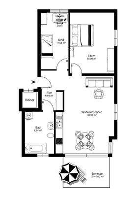 Grundrissbeispiel Erdgeschoss