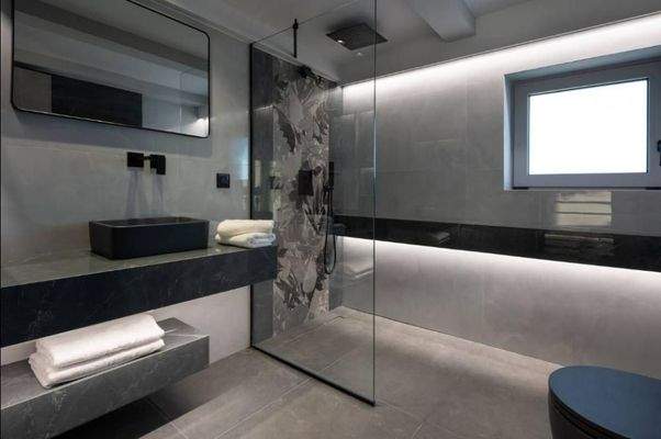 Kreta, Agios Onoufrios: Elegante Villa aus weißem Stein mit Meerblick zu verkaufen