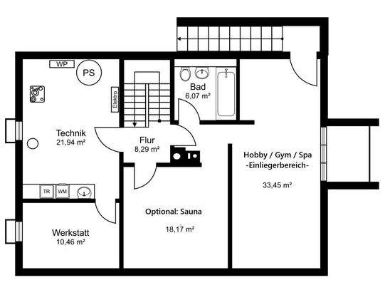 Grundrissplan Souterrain