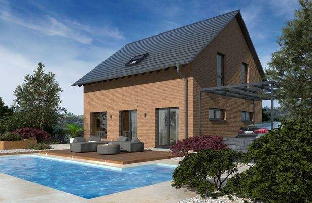 Ansicht Garten Klinker