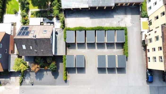 Draufsicht Grundstück - Vorschlag Bebauung (KI generiert)