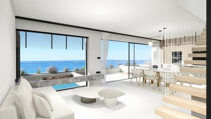 Kreta, Rethymno: Neubau-Projekt! Luxus-Apartment in einem Komplex mit Meerblick zu verkaufen