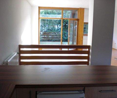 Blick von der Küche - Essplatz - Wohnzimmer - Terrasse