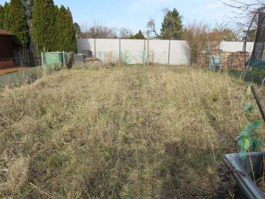 Gartenfläche mit Grundstücksgrenze