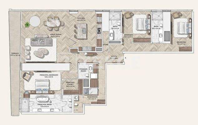 Apartments in Ignazio and Maggio Cipriani Branded Tower in Dubai