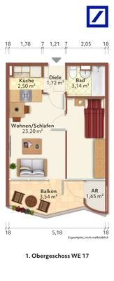 Grundrissplan 1. Obergeschoss 