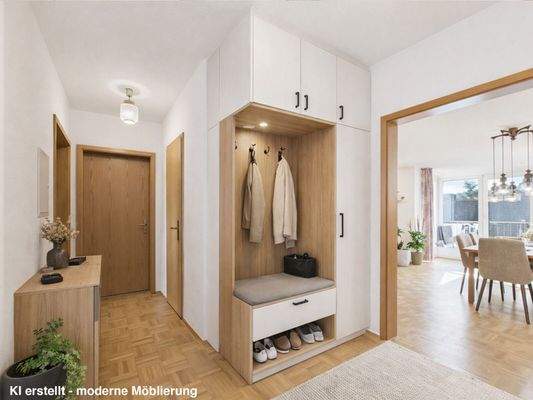 Flur KI möbliert