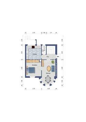 2D Grundriss EG Haus B