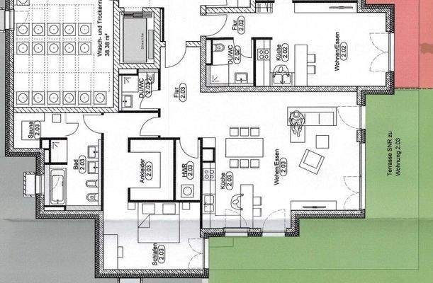 Unverbindlicher Grundriss Whg 2.03