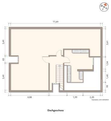 Grundriss Dachgeschoss bspmöbliert