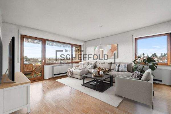 Wohnzimmer virtuell möbliert