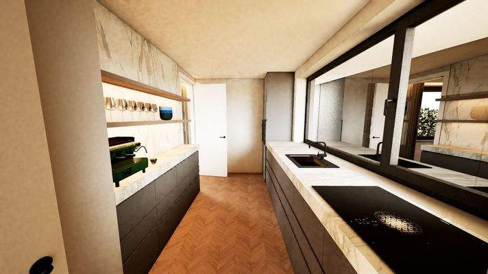 Weitere Ansicht der Einbauküche