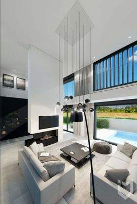 Wohnbereich mit Kamin