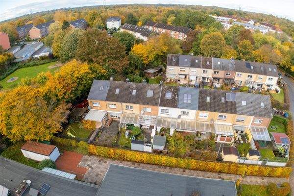 Luftaufnahme der Häuserzeile