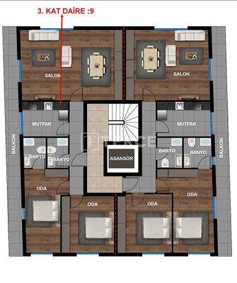 Underfloor Heating Apartments in Muratpaşa Memurevleri Neighborhood