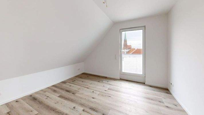 Schlafzimmer mit Domblick