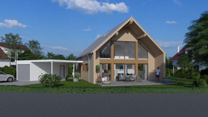 großzügige Fensterfront mit elektrischen Jalousien