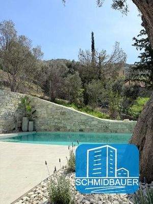 Kreta, Listaros: Moderne Villa mit Meer- und Bergblick, Gästewohnung und Pool zu verkaufen