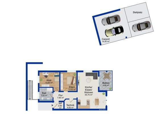 Grundriss 1. Obergeschoss