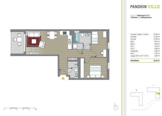 Grundriss der Wohnung