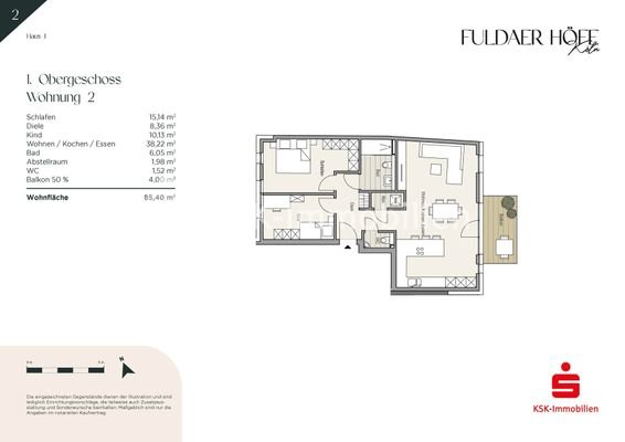 Grundriss Haus 1 Wohnung 2