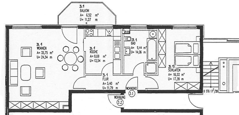 Grundriss Whg 3.1