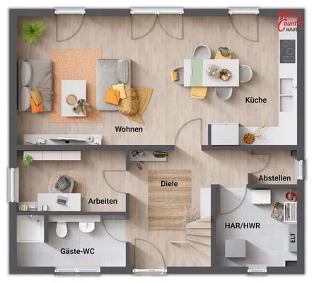Grundriss EG Gäste WC