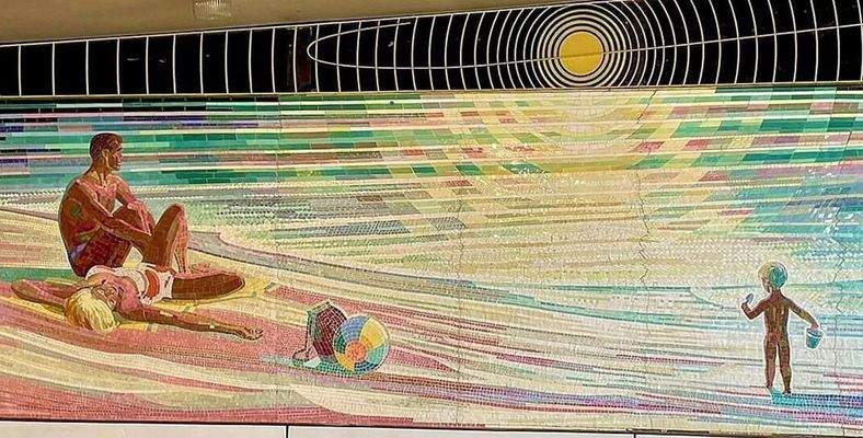 Wandmosaik „Ein Tag am Strand“