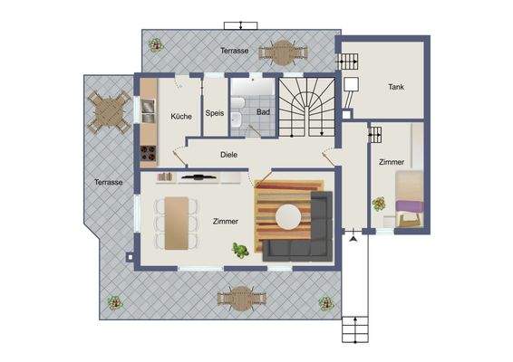 Grundriss Erdgeschoss 2D